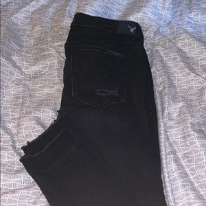 American eagle black ripped jeans